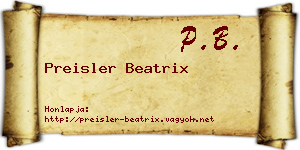 Preisler Beatrix névjegykártya